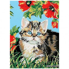 MRC722-051 Канва с рисунком MARGOT 'Котенок' 30*40 см